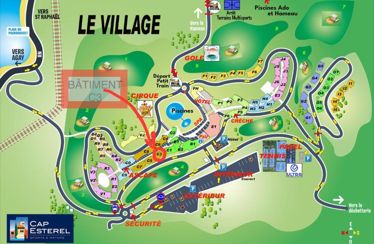 Apartment Cap Esterel 4 Pers Equipe, Belle Vue Golf, Centre Village Pierre & , Parking Inclu Et 5 Piscines Acces Gratuit, Clim, Wifi, Tv, Lave-vaisselle Et Lave-linge,four, Plancha